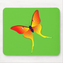 Orange Flammen-Schmetterling Mousepad