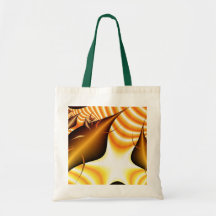 Orange Fractal Art Canvas Bags