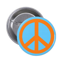 Orange Friedenszeichen-Produkte Anstecknadelbuttons