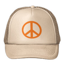 Orange Friedenszeichen-Produkte Cap