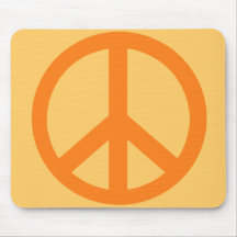 Orange Friedenszeichen-Produkte Mauspad