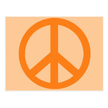 Orange Friedenszeichen-Produkte Postkarte