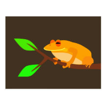 Orange Frosch-Postkarte