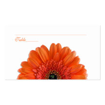 Orange Gerbera-Gänseblümchen-Anlass-Platzkarten Visitenkarten Vorlagen