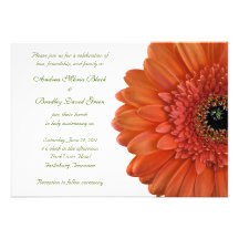 Orange Gerbera-Hochzeits-Einladung