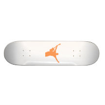 Orange Gitarren-Spieler-Silhouette Skateboard Bretter