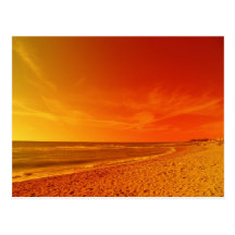 Orange Himmel trifft Meer Postkarten