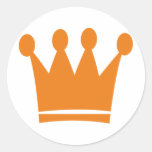orange Königkrone Runder Aufkleber