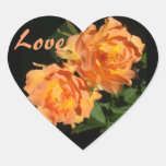 Orange-Koralle Rosen-Duo Sticker
