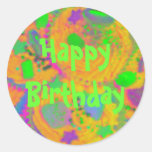 Orange Kuchen-"alles Gute zum Geburtstag" Aufklebe