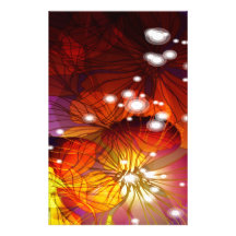 Orange, lila und gelbe Blumen Individuelle Büropapiere