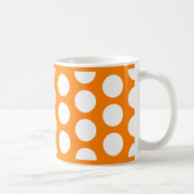 Orange mit weißen Tupfen Kaffeetasse