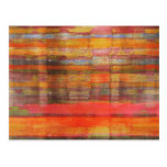 Orange moderne abstrakte Kunst-Postkarte