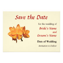 Orange Orchideen-Gruppe Save the Date Personalisierte Ankündigungskarte