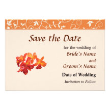 Orange Orchideen Save the Date Individuelle Ankündigungen