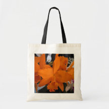 Orange Orchideen-Tasche