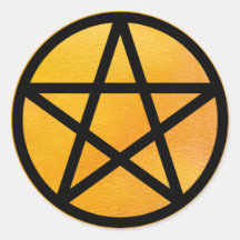 Orange Pentacle Stickers