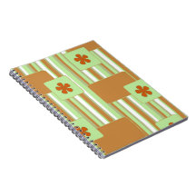 Orange Retro Muster-Notizbuch