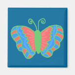Orange Schmetterlingsmagnet des blauen Grüns