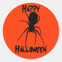 Orange schwarze gruselige Spinnen-Aufkleber Hallow