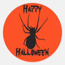 Orange schwarze gruselige Spinnen-Aufkleber Hallow