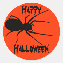 Orange schwarze gruselige Spinnen-Aufkleber Hallow