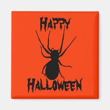 Orange schwarzer gruseliger Spinnen-Magnet Hallowe