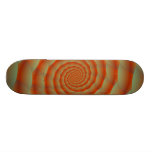 Orange Snake Skin Spiral Skateboard
