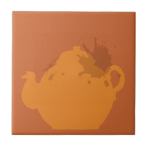 Orange Teetopf Keramikkachel