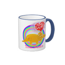 Orange Triceratops-Dino-Farbbecher mit Ihrem Namen Kaffeetassen