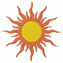 Orange u. gelber Sun-Fantasie-Entwurf Bestickte Polos