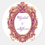 Orange u. violetter Vintager Rahmen-mit Monogramm 