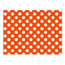 Orange u. weiße Polka-Punkt-Hochzeit UAWG Postkart