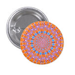 Orange und blauer Sonnenblume-Kunst-Knopf Buttons