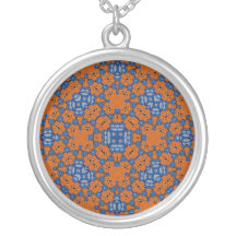 Orange und blaues abstraktes Muster Personalisierte Halskette
