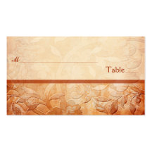 Orange und Elfenbein BlumenPlacecards Visitenkartenvorlage