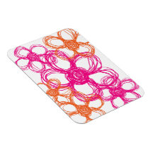 Orange und rosa wilde Blumen Recchteckiger Magnet
