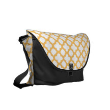 Orange und weißes Quatrefoil Muster Kurier Taschen