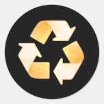 Orange Watercolor, der Symbol-Aufkleber recycelt