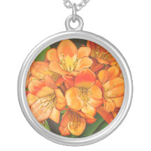orangee Blumen Selbst Gestaltete Halskette