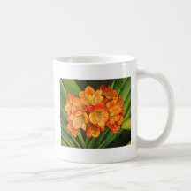 orangee Blumen Kaffeetassen