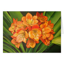 orangee Blumen Karte