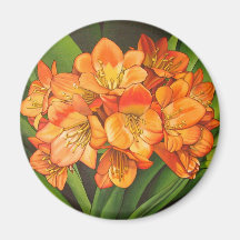 orangee Blumen Kühlschrankmagnete