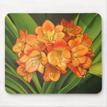 orangee Blumen Mousepads
