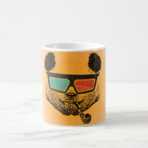 Orangee Vintage Panda glasses3-D Kaffee Haferl