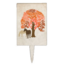Orangen-und Brown-Herbst-Pferde tortenpicker