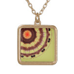 Orangen-und Brown-Mandala-Halskette