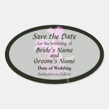 Orchidee Harold Carls Save the Date Ovale Aufkleber