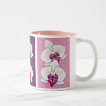 Orchideen auf rosa und Lila - Becher Tee Tasse