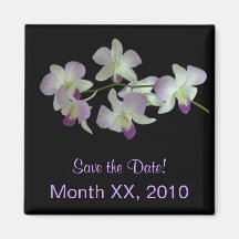 Orchideen auf Schwarzem, Save the Date! Magnete